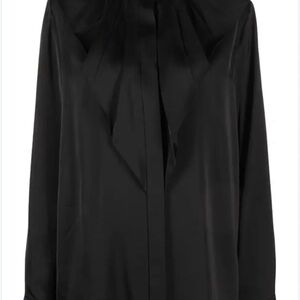 Elie Tahari Black Satin Blouse size medium